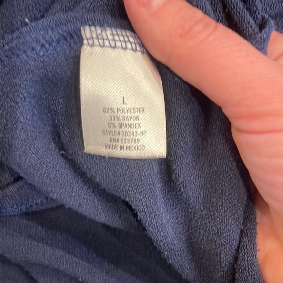 ⭐️ALYA Navy Blue V-Neck Women's drop shoulder Top short sleeve - Picture 3 of 3